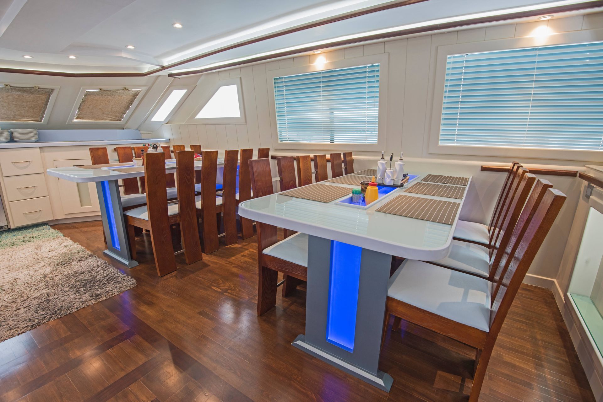 Hunter Douglas shades on a boat in South Florida