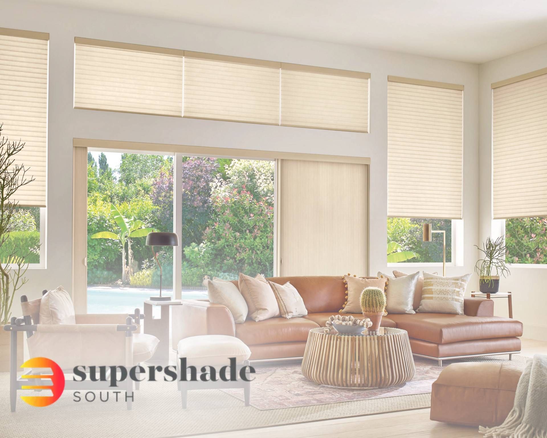 Hunter Douglas Sonnette® Roller Shades in an open concept room near Fort Lauderdale, Florida (FL)