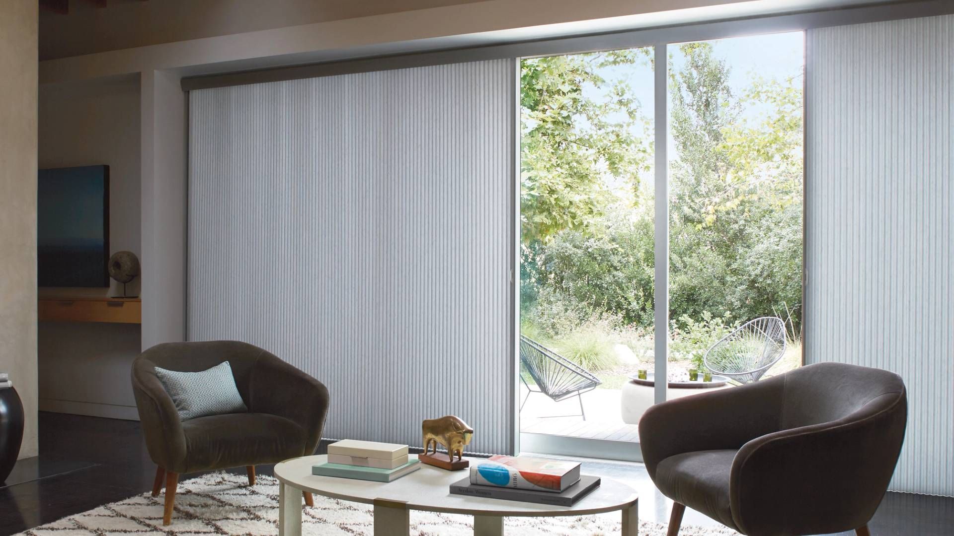 Hunter Douglas Duette® Cellular Shades on sliding glass doors near Fort Lauderdale, Florida (FL)