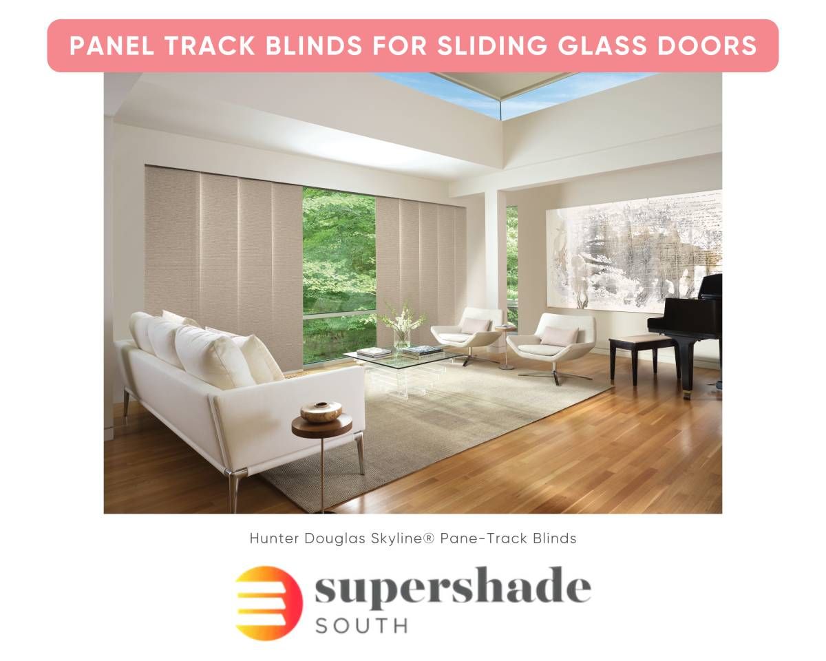 Hunter Douglas Skyline® Panel-Track Blinds on a sliding door near Ft Lauderdale, Florida (FL)