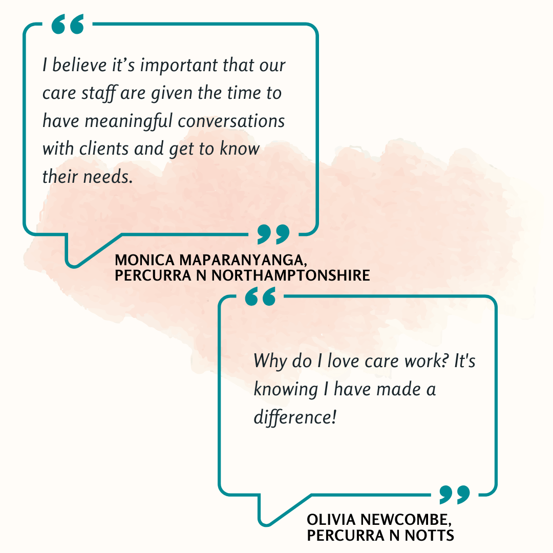 i believe it 's important that our care staff are given the time to have meaningful conversations with clients and get to know their needs