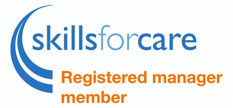 the skillsforcare logo is a registered manager member .