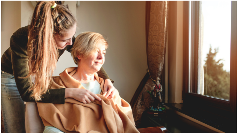 care worker with elderly lady