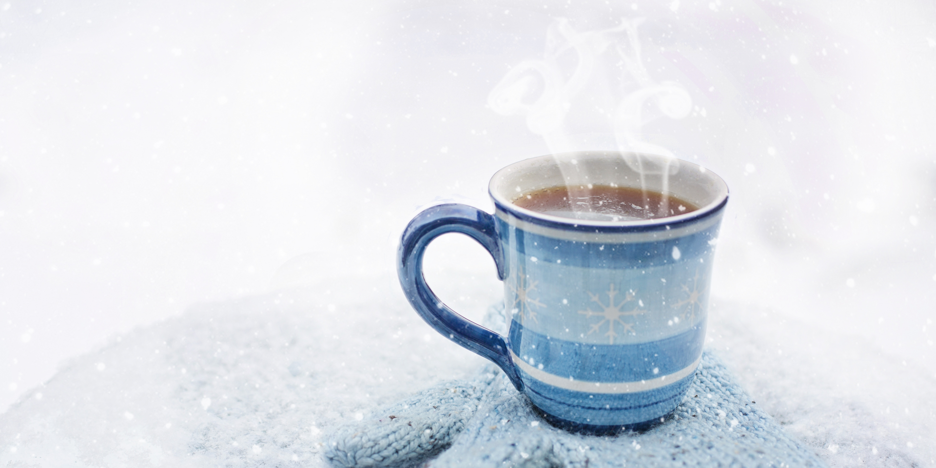 hot drink on snowy day