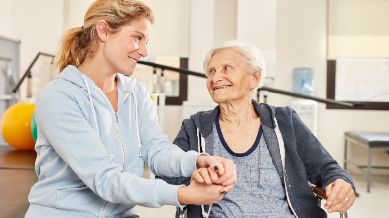 care worker with elderly lady