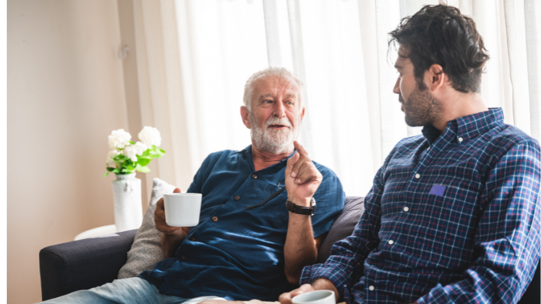 care worker with elderly man