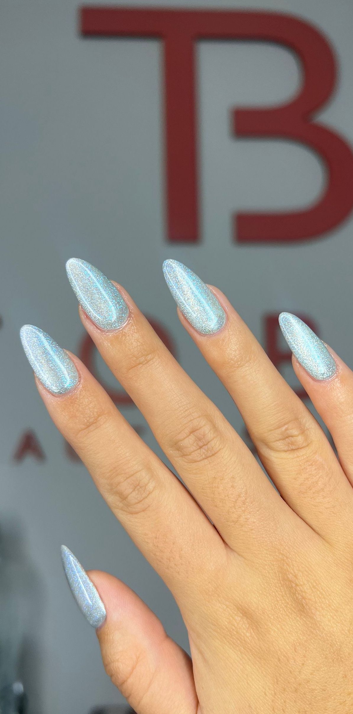 uñas acrilicas con efecto ojo de gato