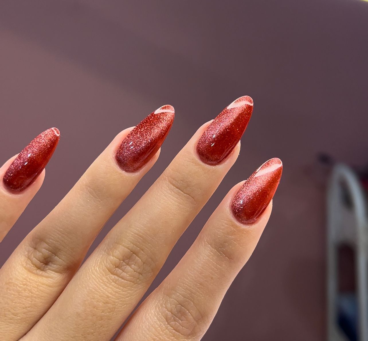 uñas acrilicas rojas