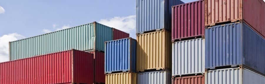 Containers waiting to be transported to their destinations