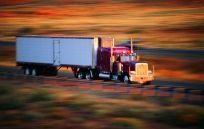 Truck transporting cargo across Australia