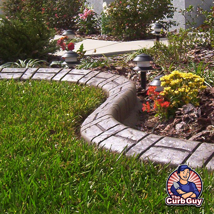 Curb Customization The Curb Guy Mr Curber Landscaping Arkansas Custom Stamped Egding basket weave