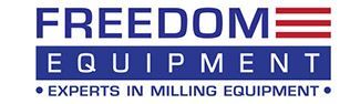 A logo for freedom equipment experts in milling equipment