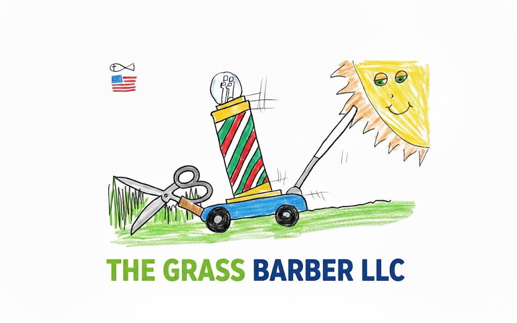 Logo for Labbe's Lawncare Plus LLC. Black and green lettering with grass and leaves in the center.