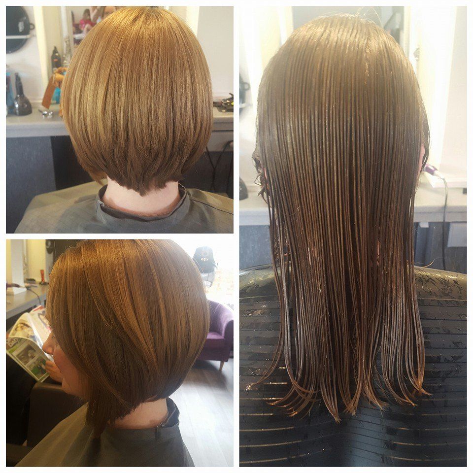 Before and after Bob cut