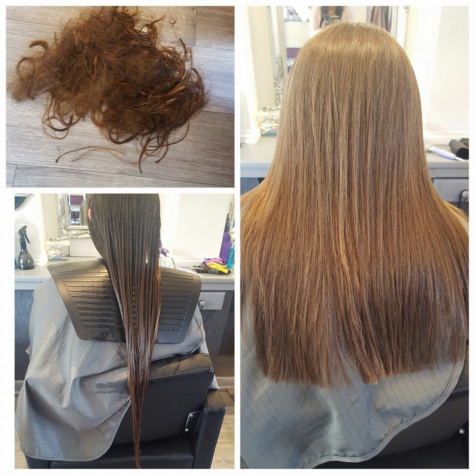 Before and after hair trim
