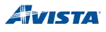A blue and white logo for avista on a white background.
