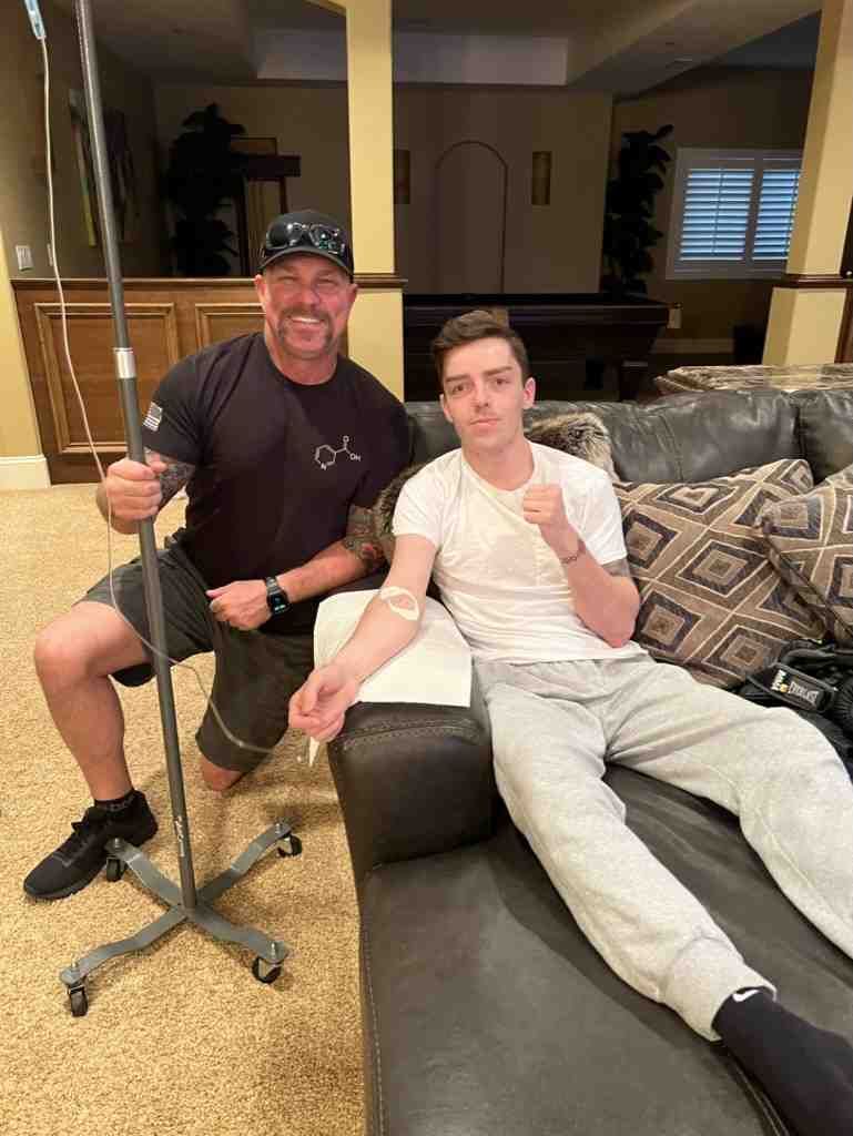 person receiving IV therapy at home - in home iv fluids