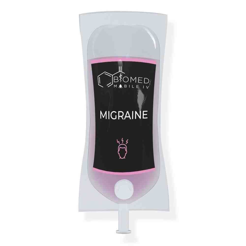 A bag of biomed migraine in a bag on a white background.