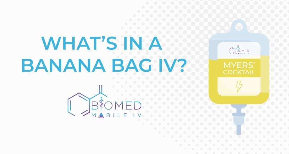 a poster that says what's in a banana bag iv