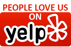 "People Love Us On Yelp" logo with red background and white text.