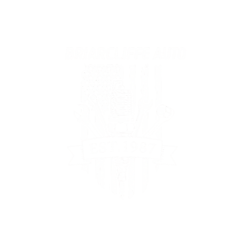 The Briarcliffe Auto Service Logo - White text on a blue background with Briarcliffe Auto written at the top, and Established 1987 at the bottom.
