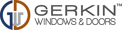 The logo for gerkin windows and doors is shown on a white background.