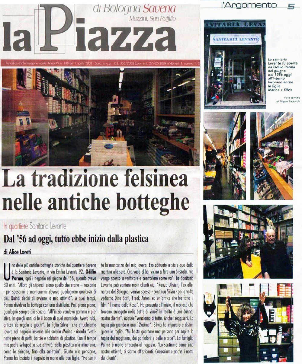 Articolo giornale antica bottega sanitaria