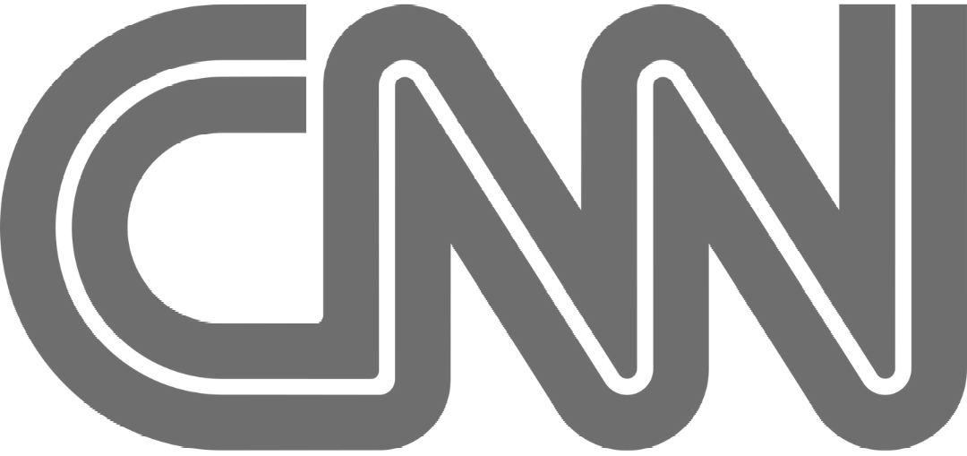 The cnn logo is gray and has a white outline.