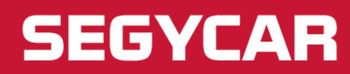 Segycar è scritto in bianco su sfondo rosso