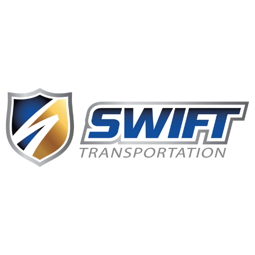 Logo for Swift Transportation: shield with a stylized 'S' and the words 