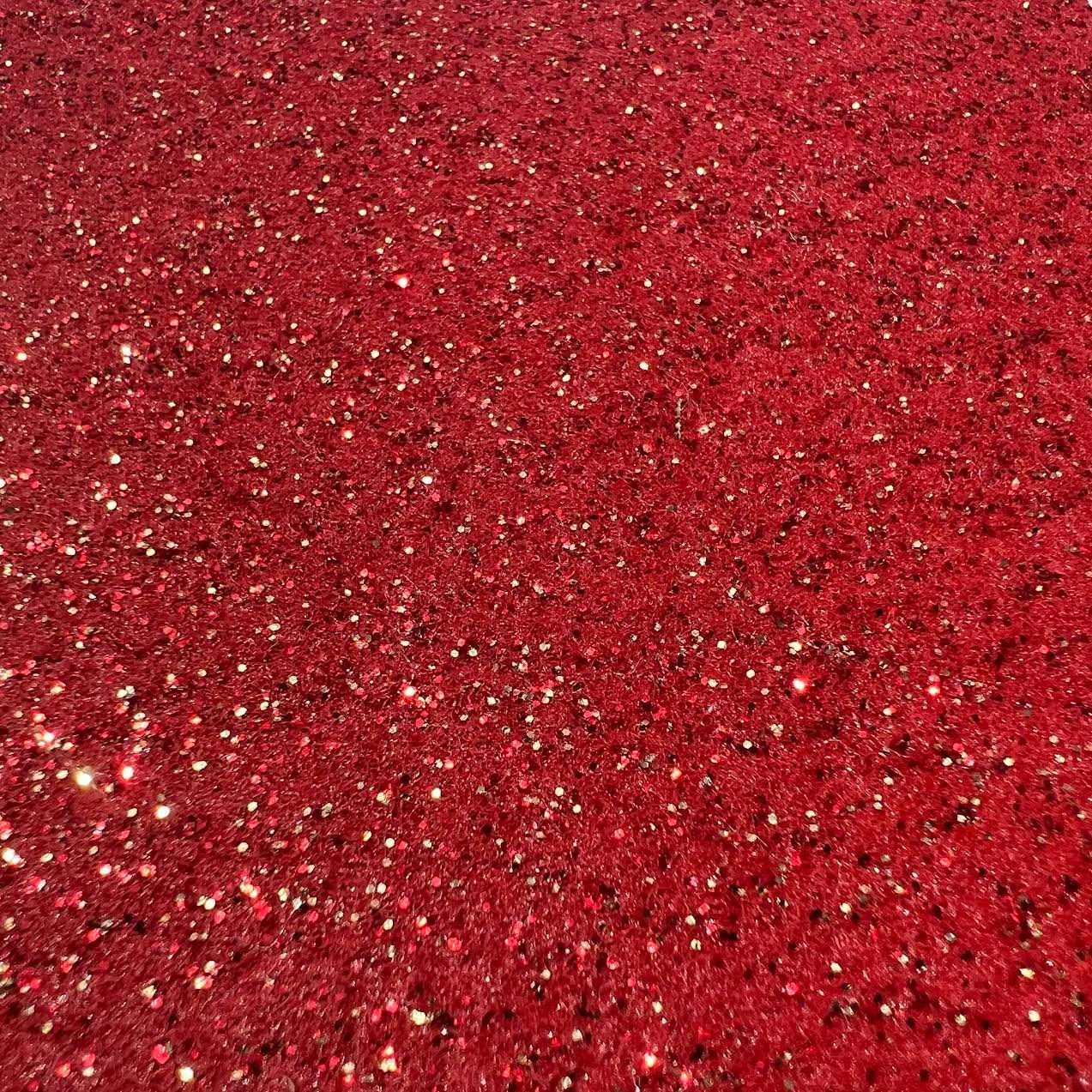 Las Vegas Event Flooring carpet samples showing the Glitter Magic Carpet model in the red color.