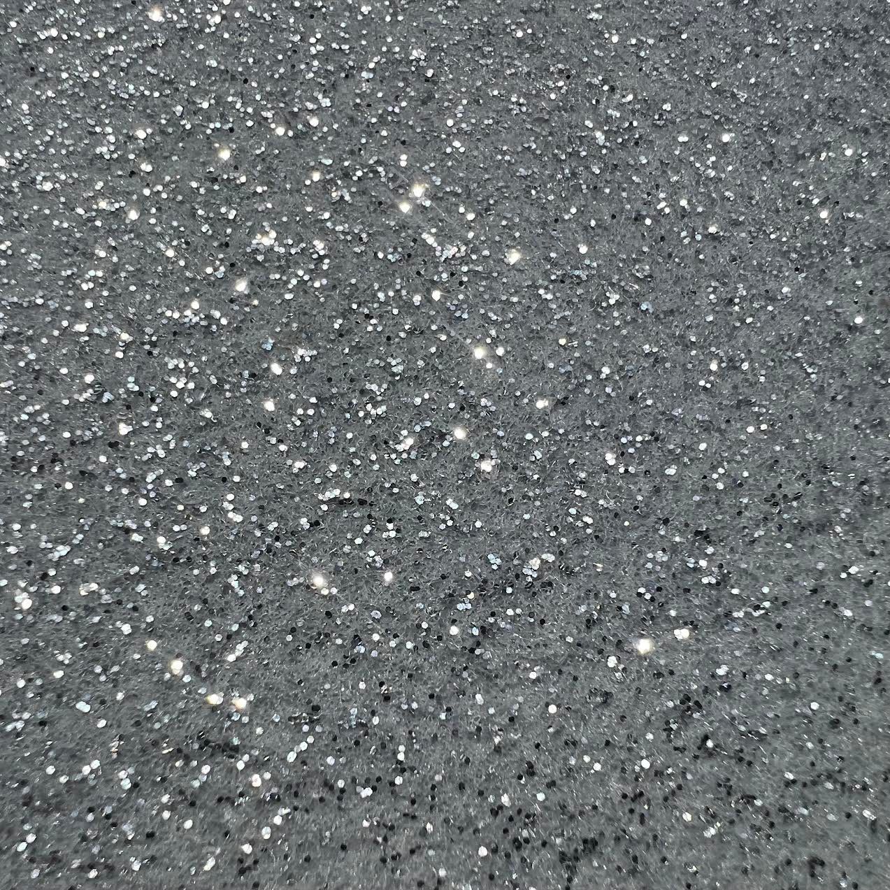 Las Vegas Event Flooring carpet samples showing the Glitter Magic Carpet model in the silver color.