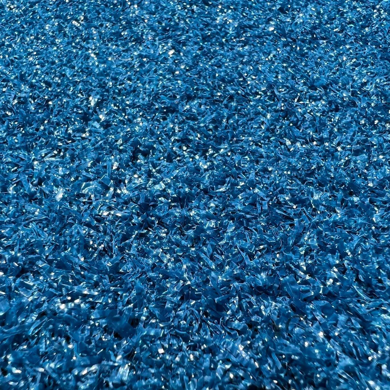 Las Vegas Event Flooring artificial turf samples showing the Malibu Turf selection in the blue color.