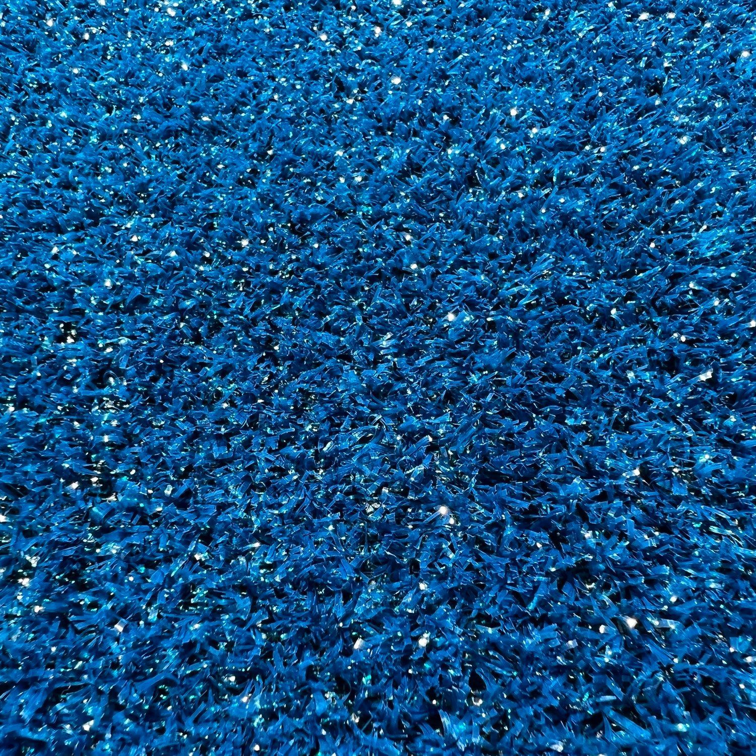 Las Vegas Event Flooring artificial turf samples showing the Show Turf selection in the blue color.