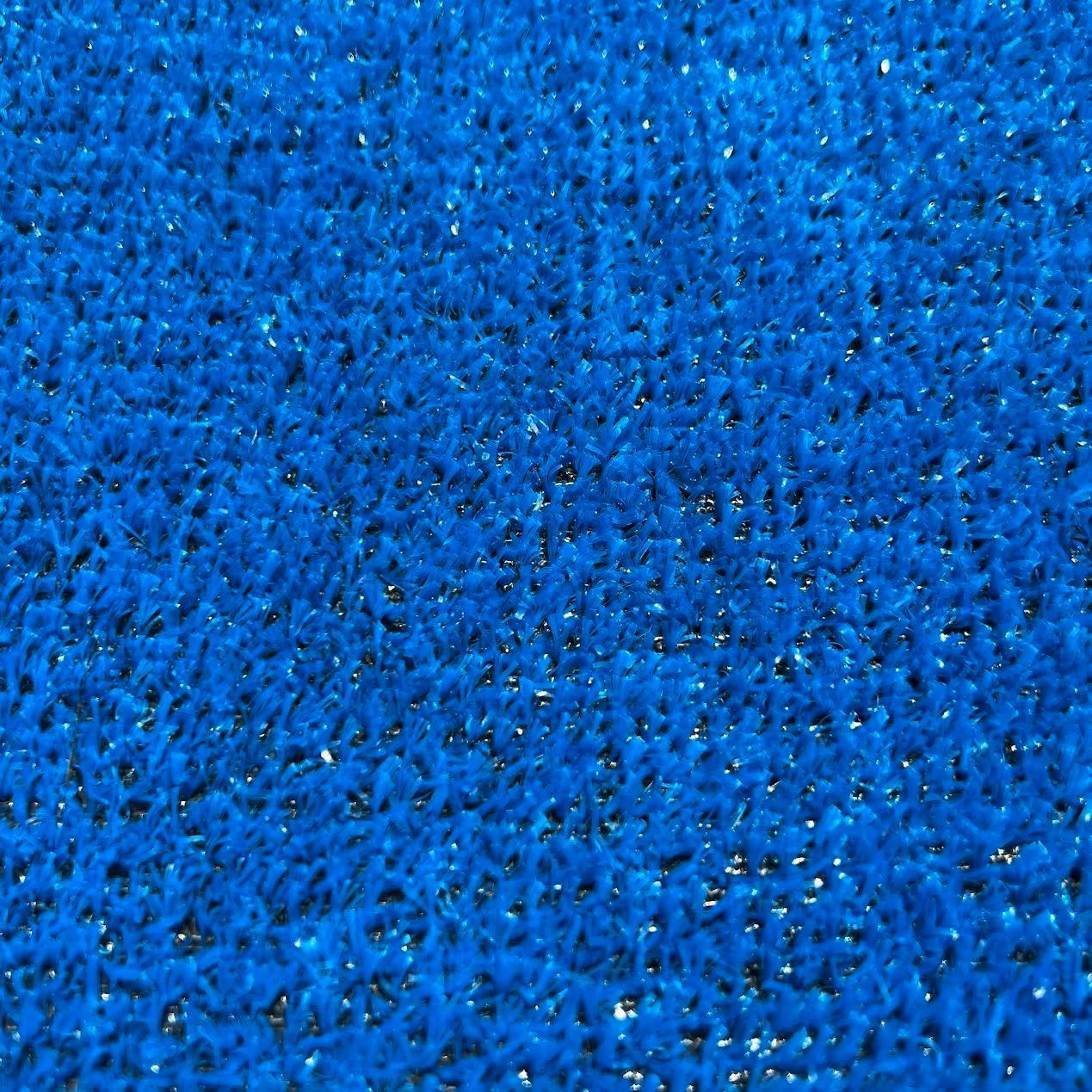 Las Vegas Event Flooring artificial turf samples showing the Show Turf selection in the cobalt blue color.