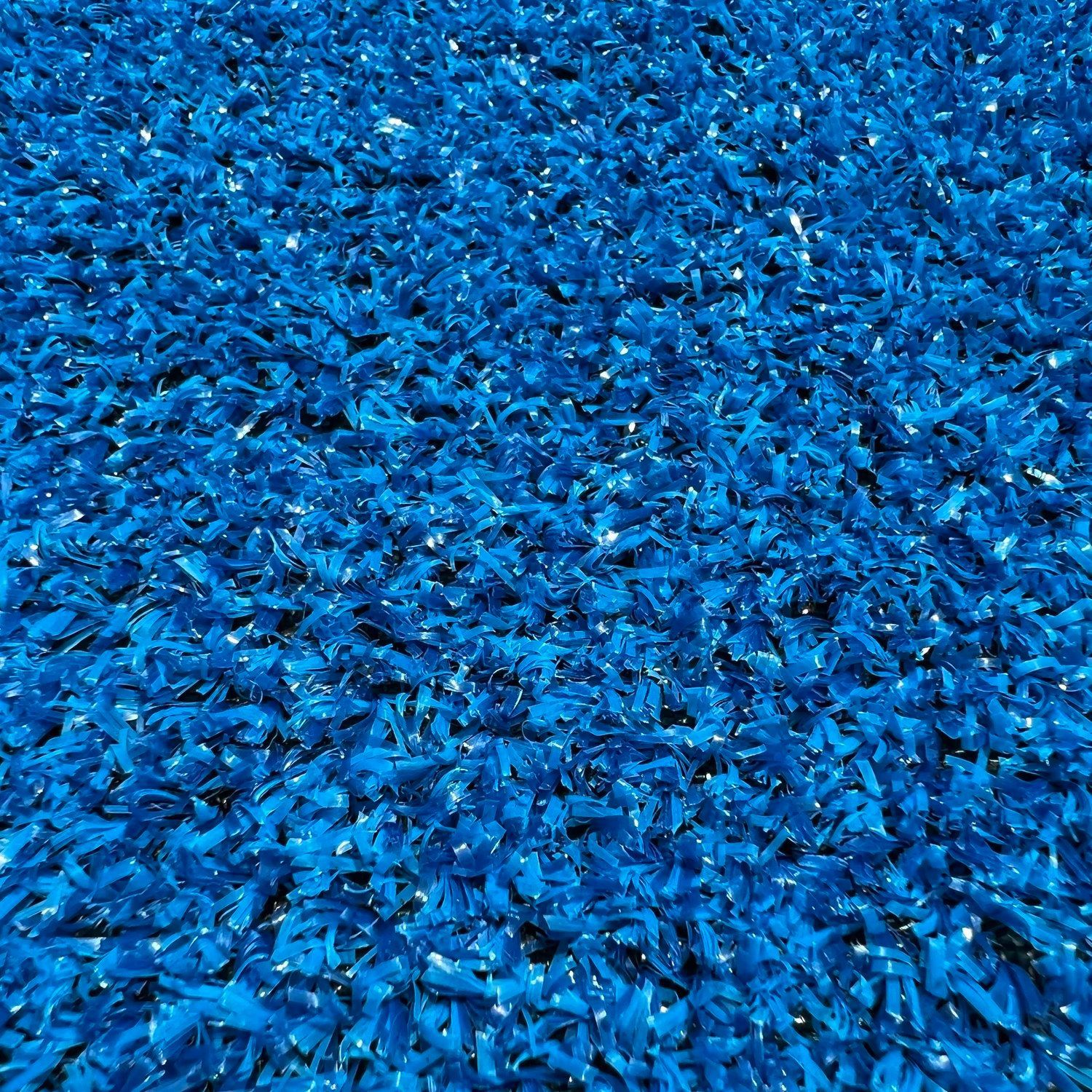 Las Vegas Event Flooring artificial turf samples showing the Show Turf selection in the marina blue color.