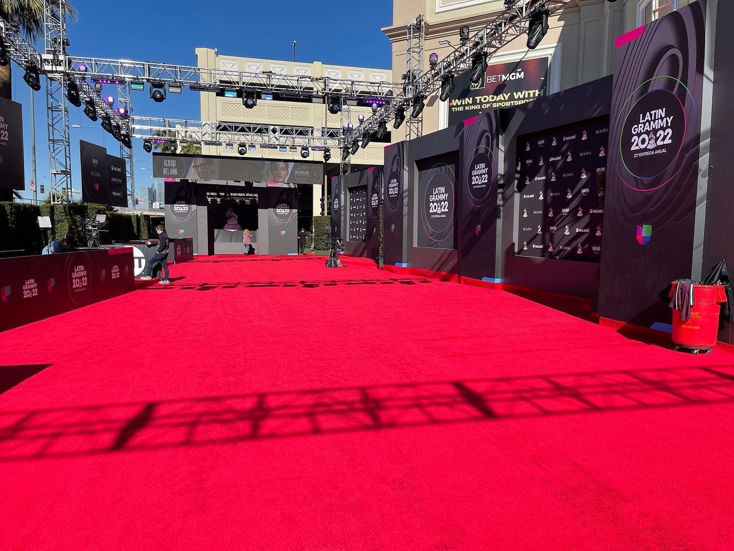 Las Vegas Event Flooring portfolio example showing red carpet area for the Latin Grammys.