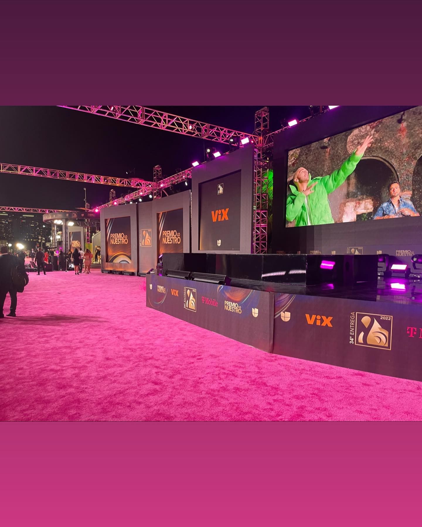 Las Vegas Event Flooring portfolio sample showing red carpet at Latin Grammy's.