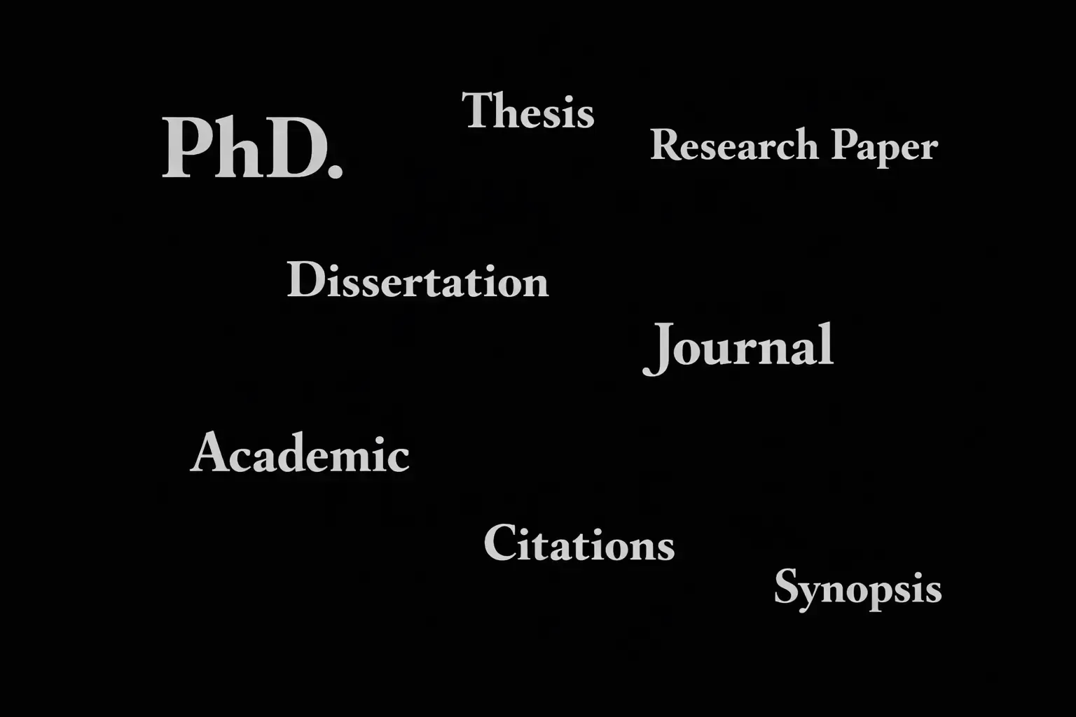 Thesis Guide Hero Image with Academic Terminology