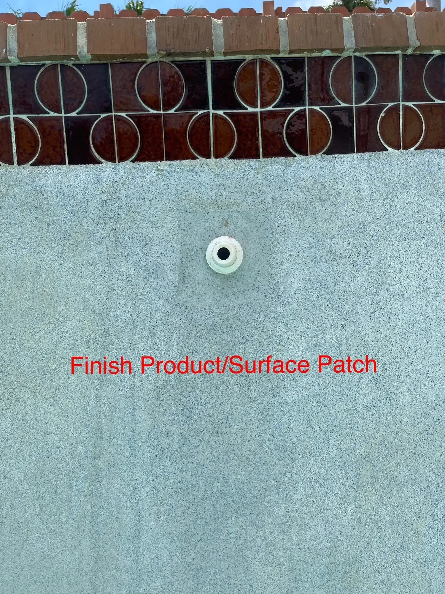 H20 Leak Solution- A picture of a finish product surface patch on a wall.