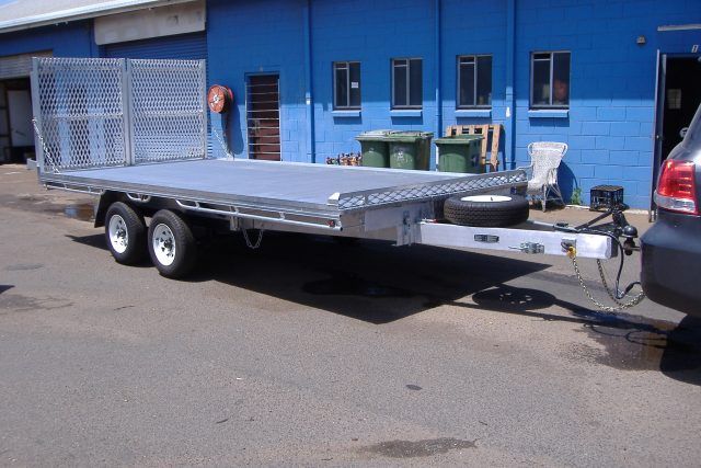 Vehicle with Flat Deck Trailer — Trailers on the Sunshine Coast