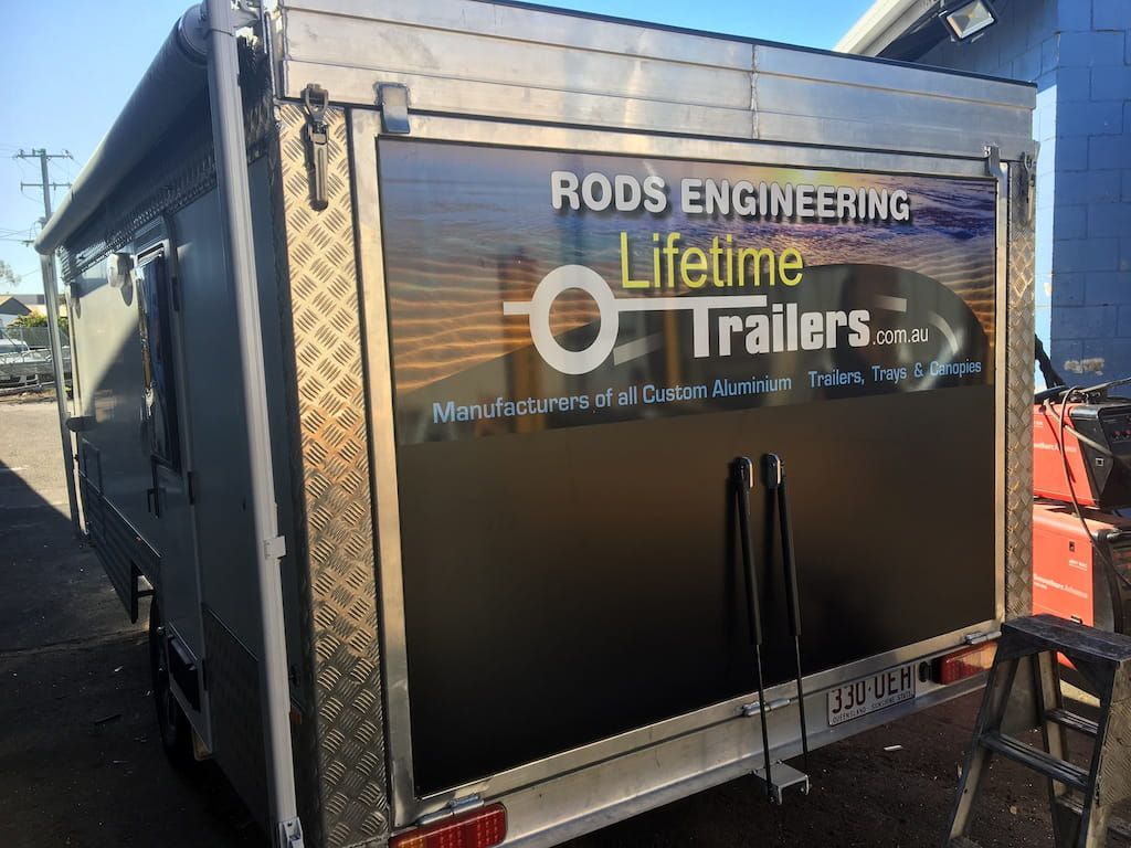 Work Trailer with Business Signage — Trailers on the Sunshine Coast