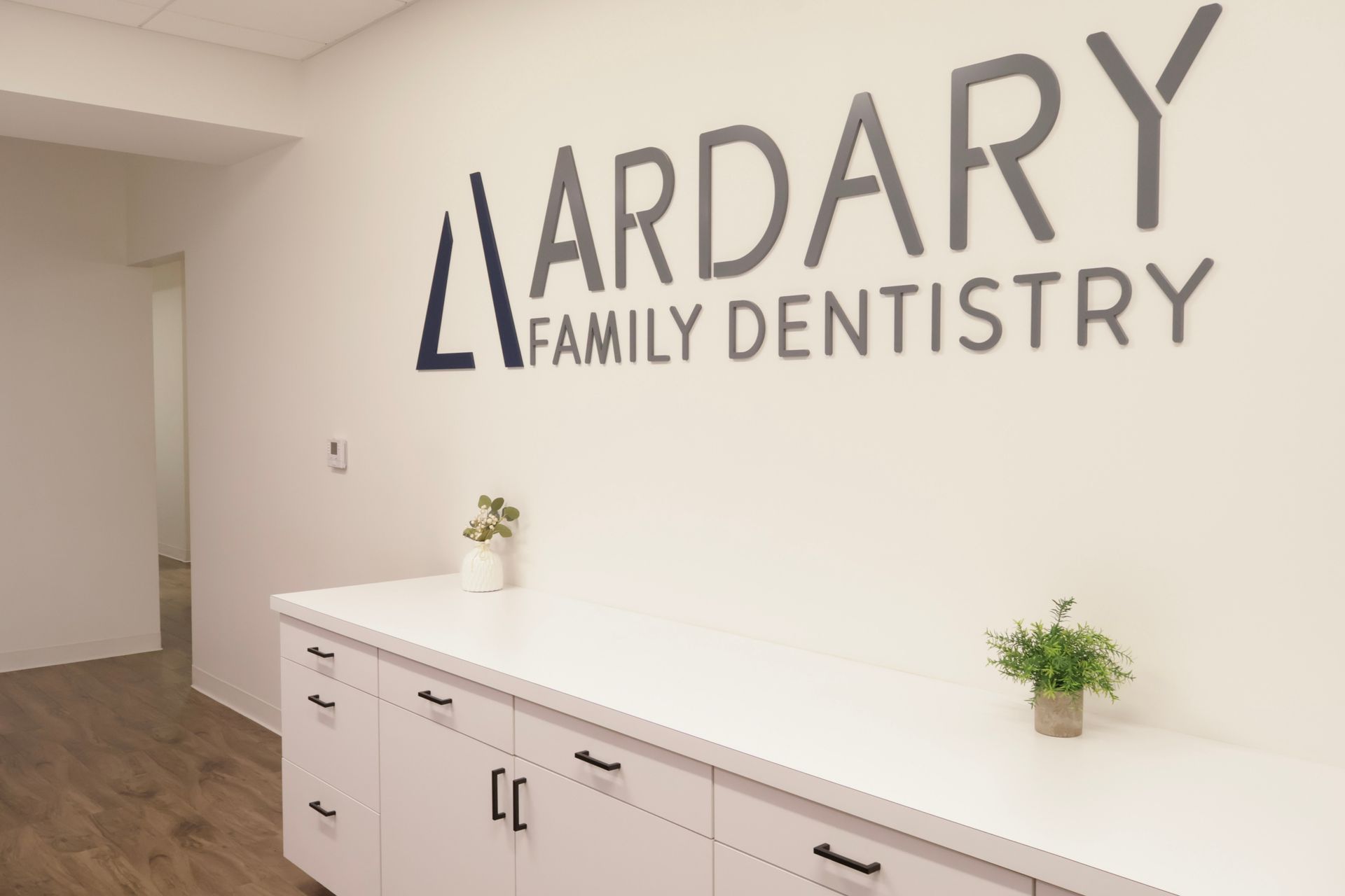 White dentist office interior with