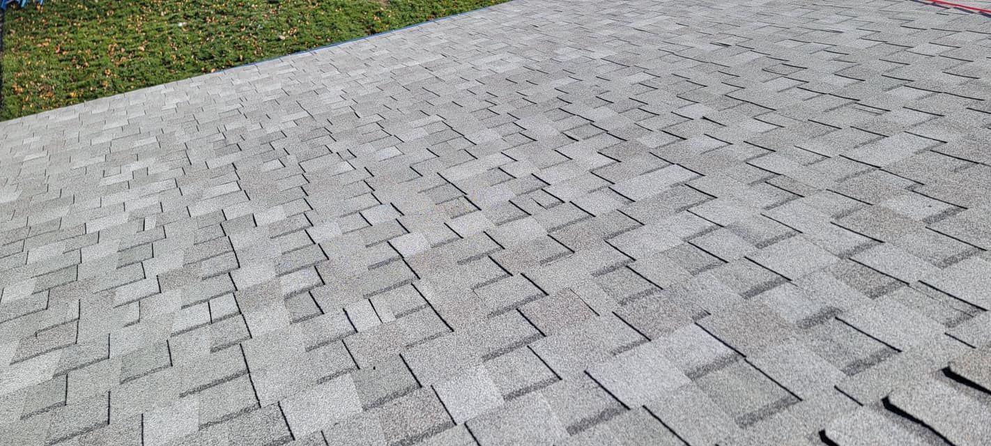 A close up of a brick walkway with a grassy area in the background.