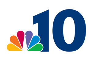 A blue number 10 with a colorful flower behind it