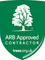 ARB Approved Contractor logo: green shield with tree illustration and website address trees.org.uk