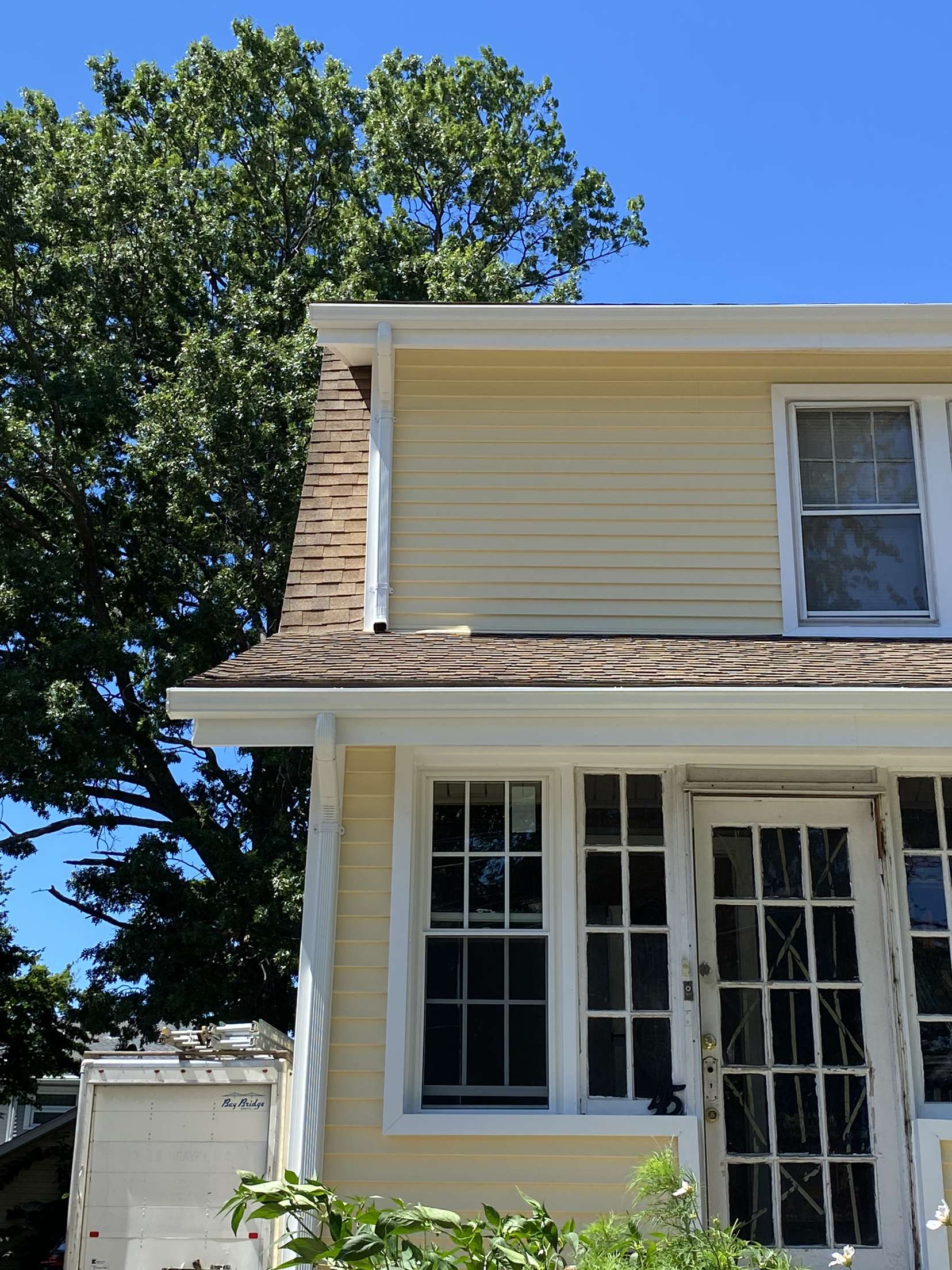 Aluminum K-style gutters for a residential home in East Longmeadow, MA