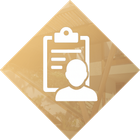 An icon of a blueprint with a compass in a square.