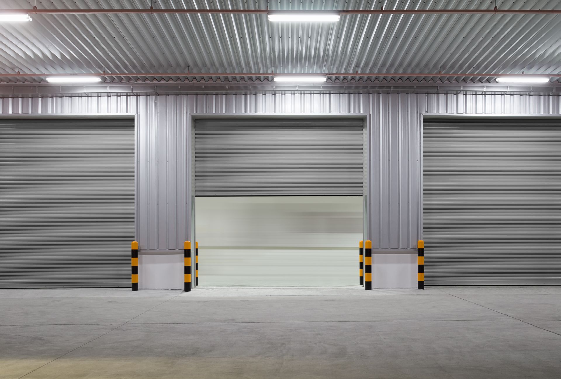 Durable commercial overhead garage doors.