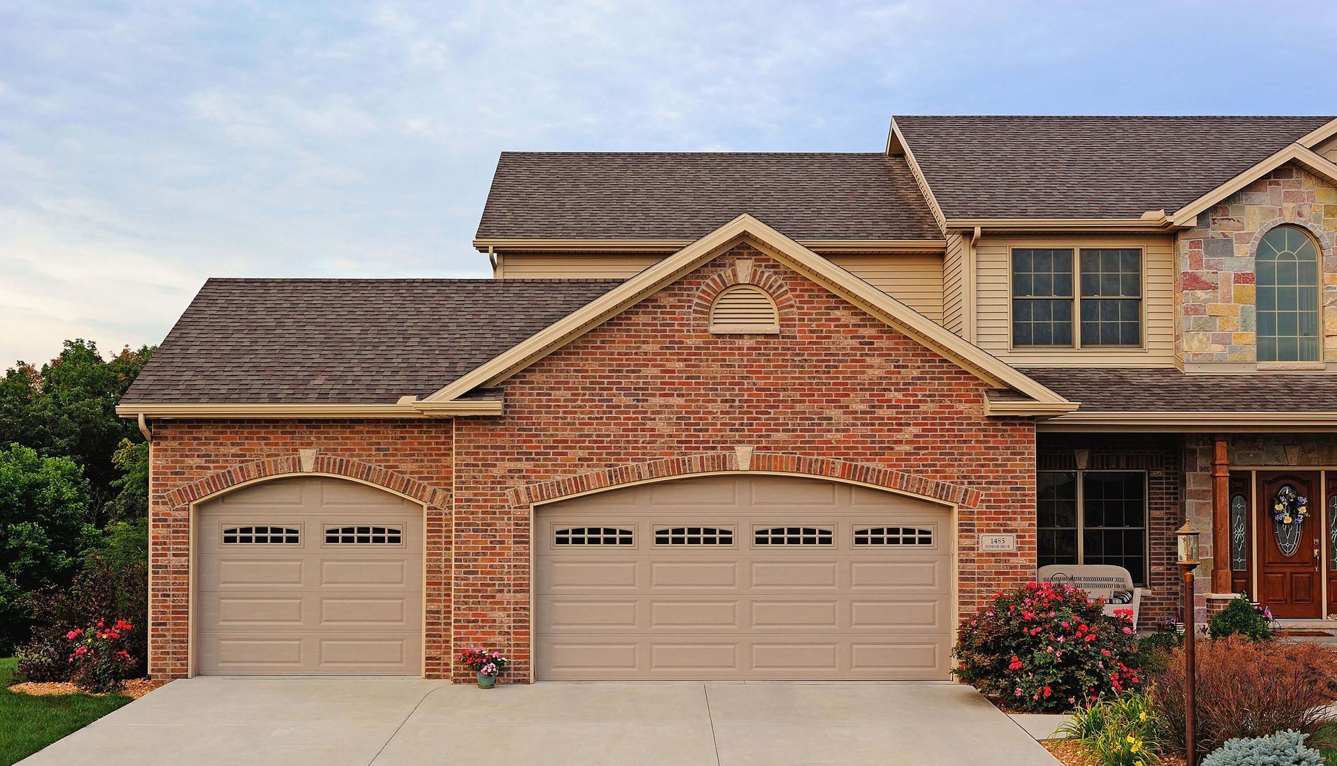 A raised panel C.H.I garage door.